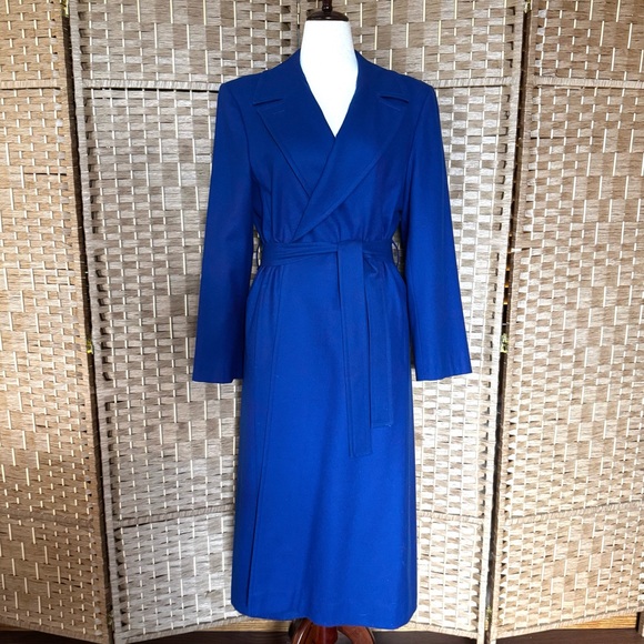 Vintage cobalt blue Pendleton 100% wool over coat XL - Picture 2 of 14
